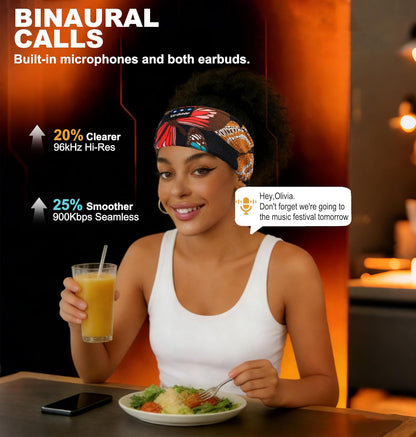 Lc-Dolida Bluetooth 5.4 Sleep Headphones Headband - Wireless Sports Earphones with Speaker and Microphone, Ideal for Women’s Sleep, Workout, Jogging, Yoga, Insomnia, Travel, and Meditation - Butterfly Design