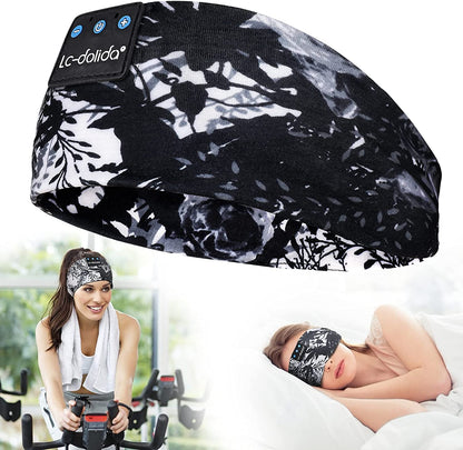 Lc-Dolida Bluetooth 5.4 Sleep Headphones Headband - Wireless Sports Earphones with Speaker and Microphone, Ideal for Women’s Sleep, Workout, Jogging, Yoga, Insomnia, Travel, and Meditation - Butterfly Design