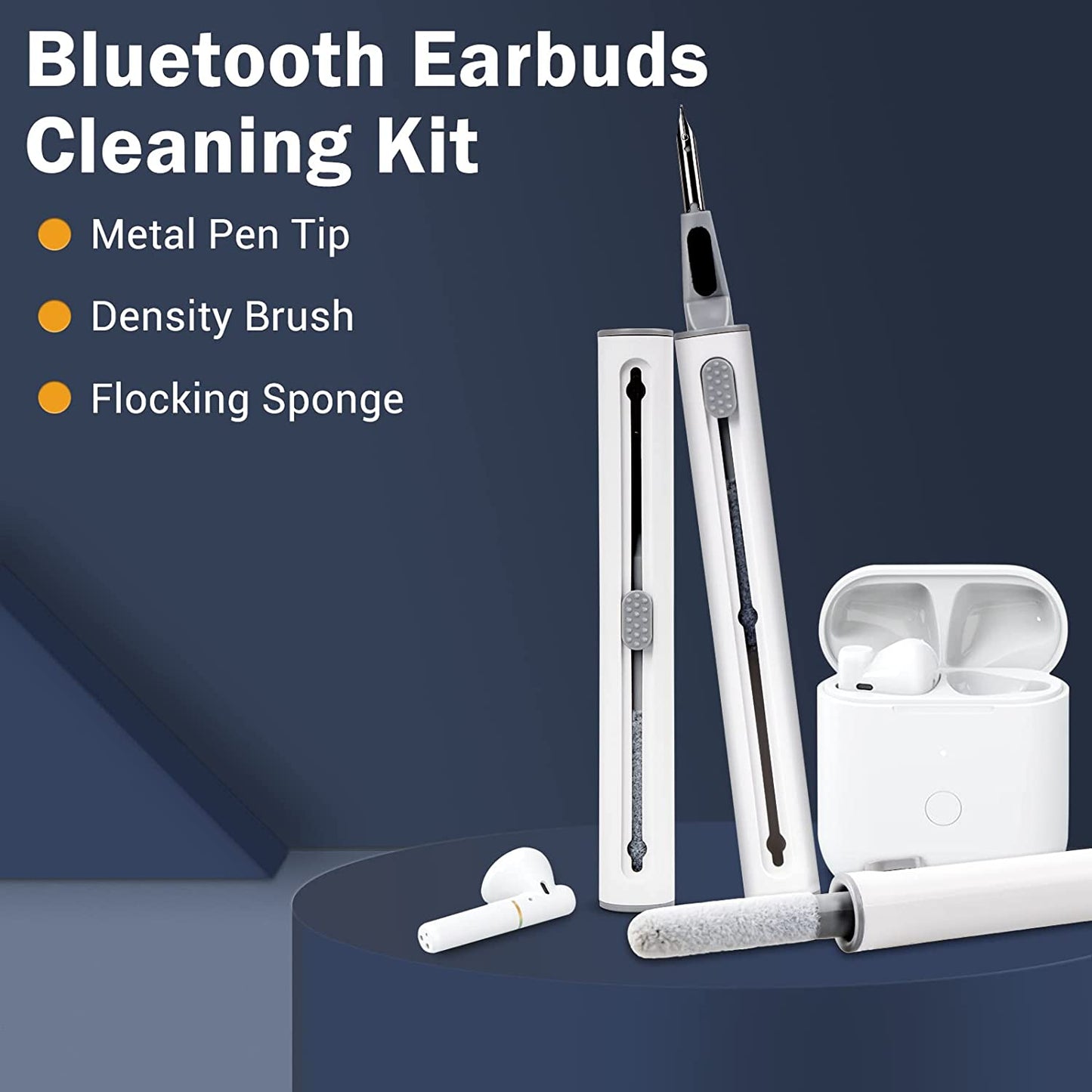 2023 Multifunctional Cleaning Kit for AirPods Pro and 1/2 with Soft Brush for Bluetooth Earphones Case (White 2.0)