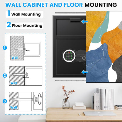 2.6 Cubic Foot Drop Safe for Businesses, Quick Access Safe with Drop Slot, Digital Backlit Combination Lock and Backup Key, Alarm and Mute System, Anti-Theft Cash Deposit Safe for Office and Home Use