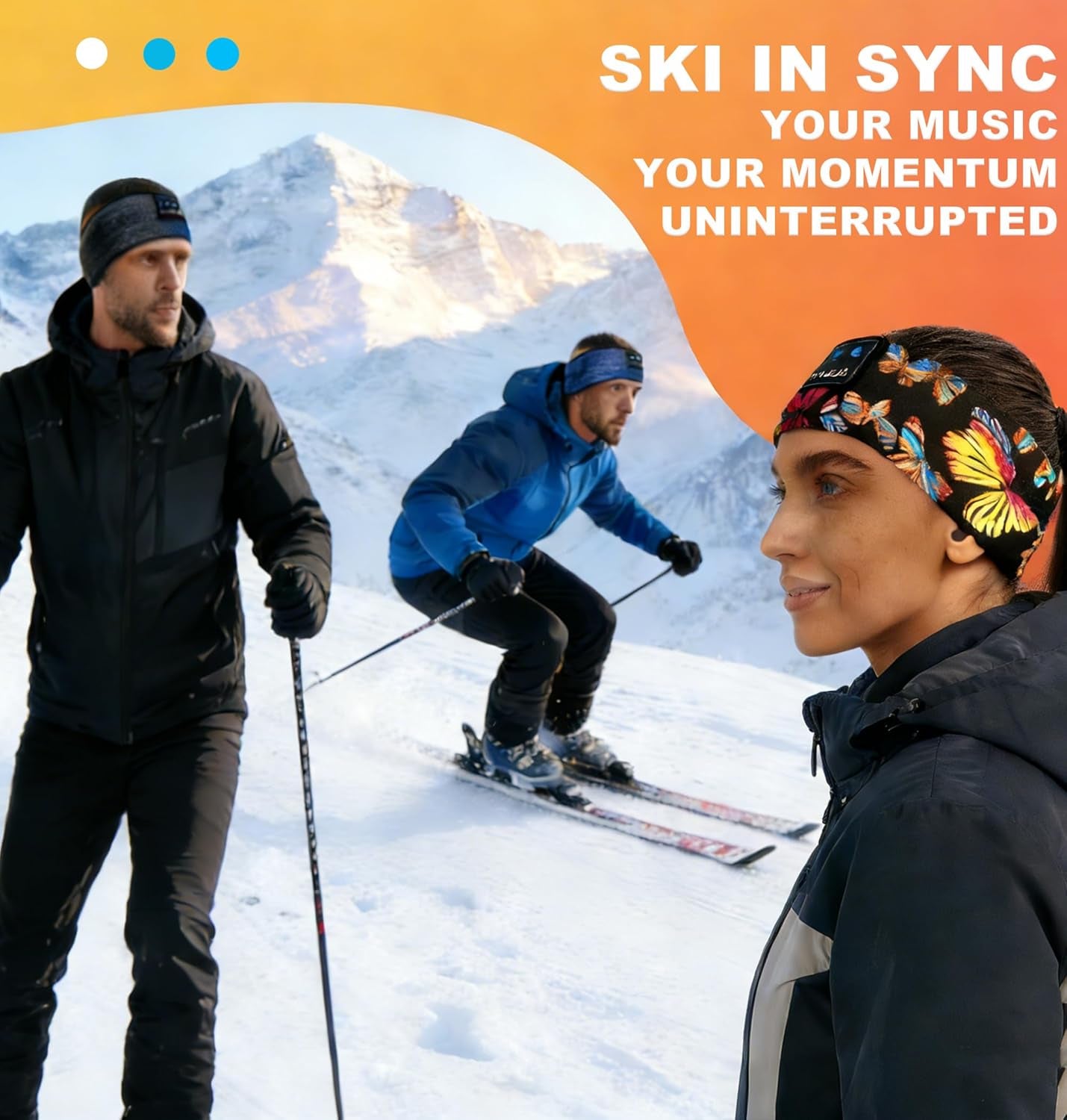 Lc-Dolida Bluetooth 5.4 Sleep Headphones Headband - Wireless Sports Earphones with Speaker and Microphone, Ideal for Women’s Sleep, Workout, Jogging, Yoga, Insomnia, Travel, and Meditation - Butterfly Design