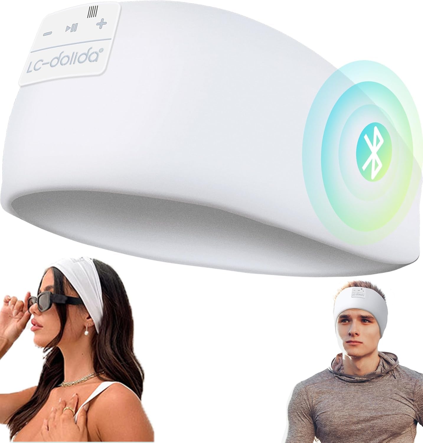 Lc-Dolida Bluetooth 5.4 Sleep Headphones Headband - Wireless Sports Earphones with Speaker and Microphone, Ideal for Women’s Sleep, Workout, Jogging, Yoga, Insomnia, Travel, and Meditation - Butterfly Design