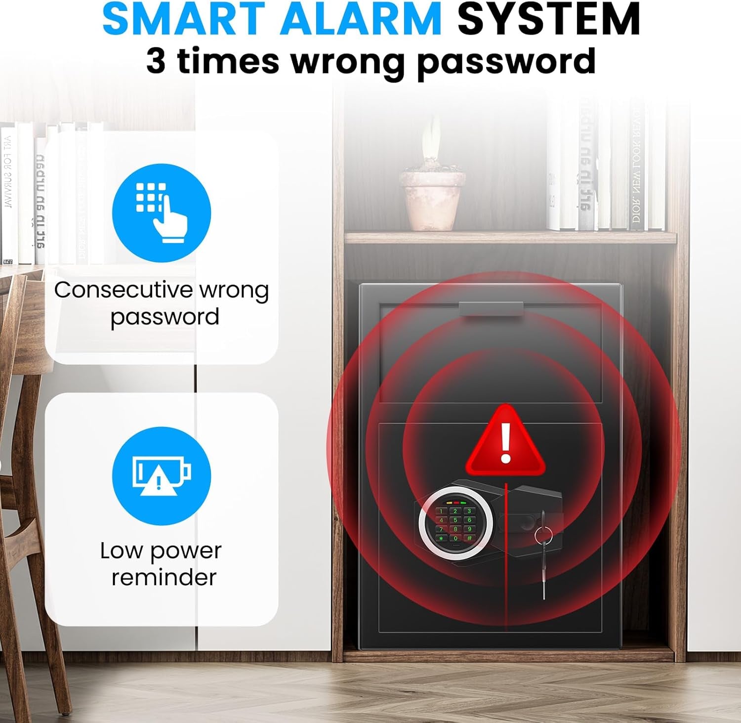 2.6 Cubic Foot Drop Safe for Businesses, Quick Access Safe with Drop Slot, Digital Backlit Combination Lock and Backup Key, Alarm and Mute System, Anti-Theft Cash Deposit Safe for Office and Home Use